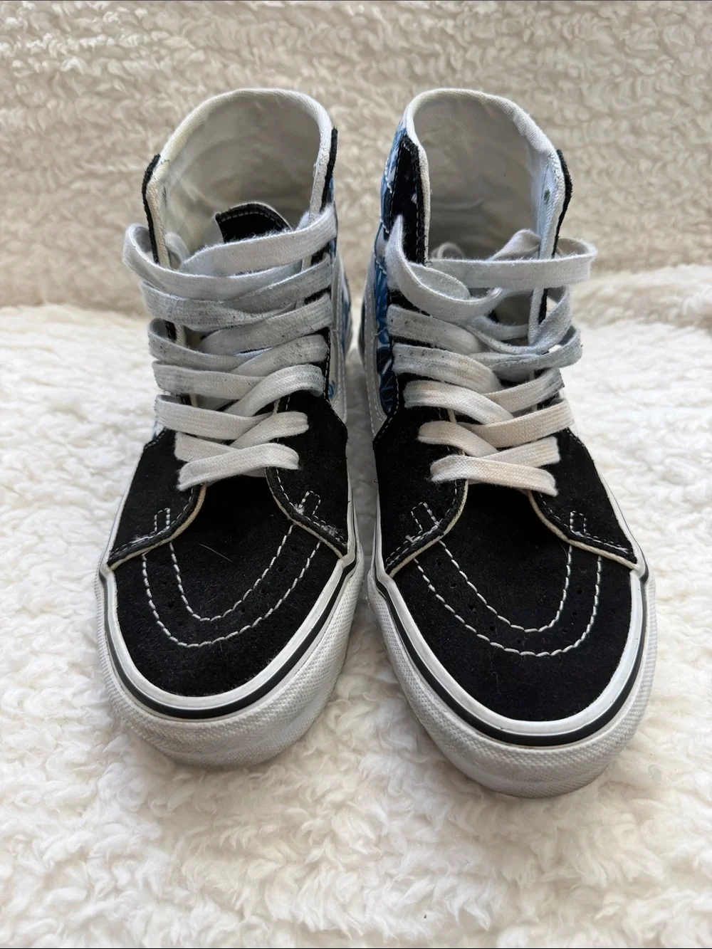 Vans Black and White High-Top Skate Sneakers